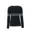 Wholesale 100 Cotton High Quality Plain Black Long Sleeves Woman T-shirt