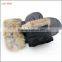 2016 ladies wholesale genuine leather mittens with brown fur