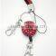 Badge reel lanyard rhinestone retractable id holder lanyard necklace