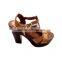 Hot 2016 New European Summer Style Sandals Women Open toe Sexy square high heels Wooden heel shoes colorful Pumps size 36-41