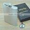 8oz Stainless Steel Liquor Wine Flask With Hinged Screw-On Cap