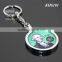 44mm Casino Poker Chip Holder Random Print 40mm Clay Coins Chips Zinc Alloy Metal Casino Poker Chips Keychain Custom