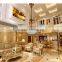 marble Style Classical full Copper luxury decorative lighting Chandelier For High Ceiling 3 heads 623-3H