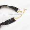 Womens necklace Black Lace White Pearl Choker