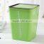 pp material trash can with puching lid, square shape plastic garbage can