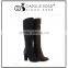 knee high boots women fabric thick low heel indian rubber shift fur boots