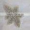 Bridal trimmings clear crystal rhinestone applique with pearls hotfix for wedding dress accessory