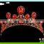 Wholesale bling rhinestone pageant crown, red rhinestone crowns