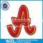 Red color embroidery chenille patches of Cup garment accessories patch, handbags patches