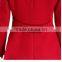 sexual turn-down collar unique design plain ladies coat
