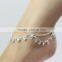 2015 Fashion Design Crystal Silver Bead Rhinestone Anklets for Women