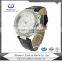 leather strap watch with alloy case for ladies