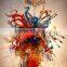 hand blown glass chandelier decoration XO-20150628&Murano glass chandelier from famous Chinese glass artist Mr Ou