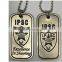 Antique gold Antique brass military dog tag