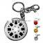 Custom logo Zinc Alloy decorative car wheel keychain