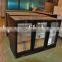 Undercounter black bar fridge with 3 glass door