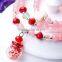 Lucky Beads Bracelet, Pink Glass Bead Stretch Bracelet Glow Mini Essential Oil Glass Bottle