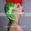 Crazy halloween wig, cheap green color hair party wig,rainbow wig, clown wig