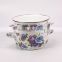 Flower Decal Printing Enamel Seafood Cooking Pot Mussel Pot