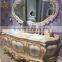 Elegant Bathroom Furniture Sanitary Ware, Hand Painting Vanity With Sink,Carved Wooden Bathroom Cabinet With Marble Top