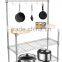 Modern Kitchen 4-Tier Rack Wire Shelving Shelf With Wood Cutting Board