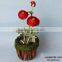 artificial ranunculus flower with rattan pot