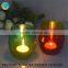 Red glass candle holder