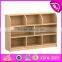 High quality nursery school toy organizer natural wood storage cubes W08C204