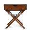 Bedside Panama Cross Legs Brown Mahogany Wood Furniture