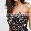 Sexy Women Runway Spring Bodycon Bandage Dress Sexy Black Lace Celebrity Evening Party Dress