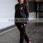 Black Cotton Fleece Womens Zip Up Hoodie Jacket Gym Fitted Hoodie Tracksuit Top Hot Sale Tracksuits