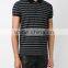 Black and grey cotton mens polo collar striped t shirt for sale