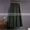 F20027A solid color big swing skirts women cotton linen A line skirts