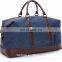 Travel Duffel Bag Luggage Sports Gym Water Resistant Canvas Blue