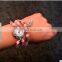 Women Retro Pendant Quartz Watch Multi-color Imitation Agate Beads Bracelet Lady Casual Wristwatch