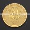 Cheap hot sale replica Merjan glory gold metal anniversary coin with milled edge