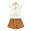 2020 Girls Sets New Spring Summer Solid Children Sleeveless T-shirt Shorts 2PCS Kids Suit Fashion 2-6T Children Clothes