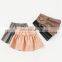 Girls Skirts New Brand Children's Clothing Kids Pleated Skirt For 3-10Y Casual Solid PU Leather Baby Girl Skirts