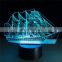 Sail Boat 3D Optical Illusion Novelty Table Lamp Night Light Kids Lamps Home Decor