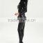 bodycon dress Black PVC Leather sexy leather onesie costumes Zipped Shiny wet look catsuit with V-neck