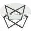 modern round gold dining table tempered glass table top