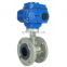 DKV 24v DC 18inch pn16 epdm seat double electric actuator stainless steel 304 316 electric flange type butterfly valve