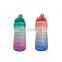 Large Half Gallon/64OZ Motivational Water Bottle with Paracord Handle & Removable Straw - BPA Free Leakproof Water Jug