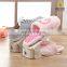 Latest modern design eco-friendly colorful plastic adjustable double layer space saving shoe rack bracket shoe stand shelf