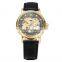 SEWOR 606 Men Leather Hand Winding Mechanical Watch Original Hollow Skeleton Casual Fashion Brand Watches