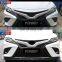 3Piece Car Front Bumper Lip Glossy black/ carbon fiber look front lip spoiler bumper lip for T-oyota Camry 2018+