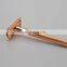 Women rose gold customized brass traditional double edge blade shaver gift safety razor shave best
