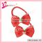 Chinese manufacturer wholesale grosgrain ribbon bow band plastic hair scrunchies with apple (XH4001-372)