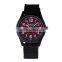 Men's Military Red Dial Black Fabric Strap Date Sport Army Watch MR054