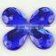 Water drop shaped acrylic flat back dress stone, Sapphire droped beads for sewing